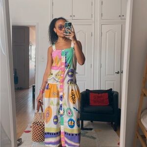 Zara Multi Drop Waist Button Midi Dress Sz Small